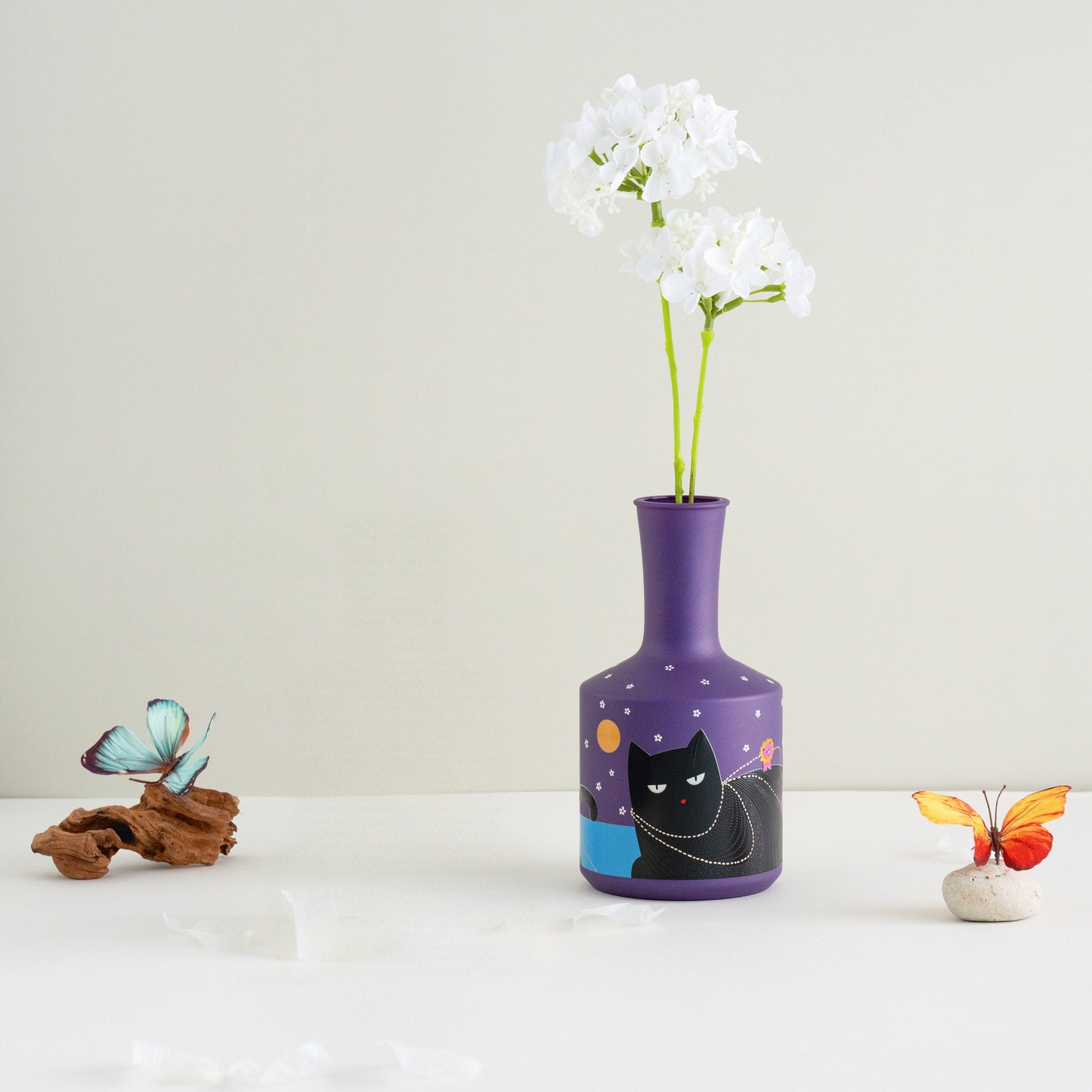 Starry Night Cat Vase