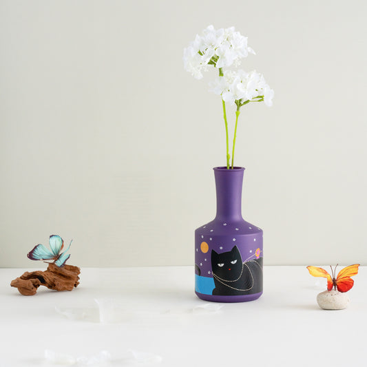 Starry Night Cat Vase