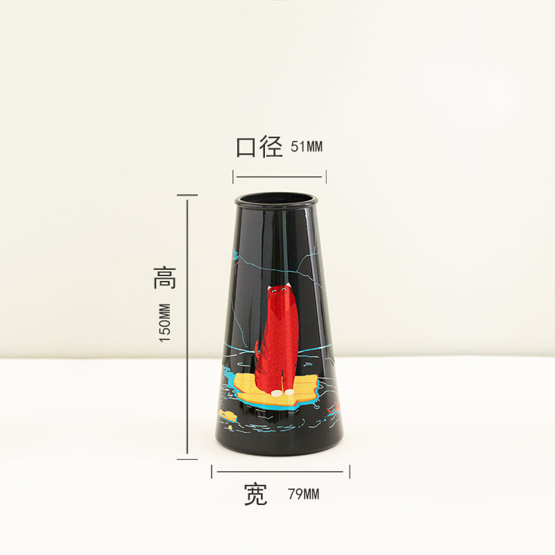 Whimsical Cat Raft Vase