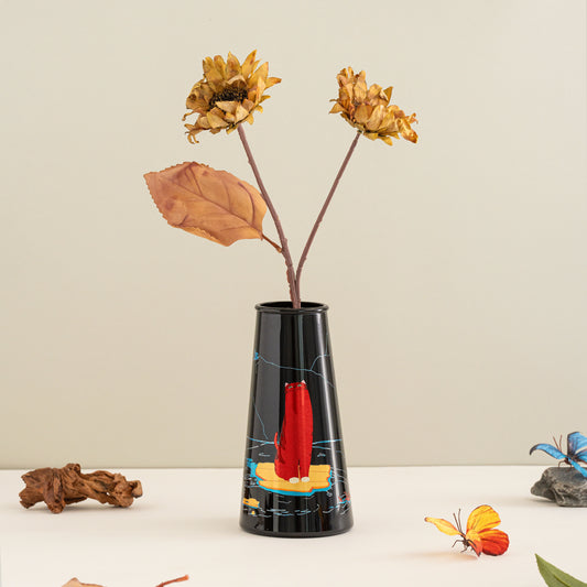 Whimsical Cat Raft Vase