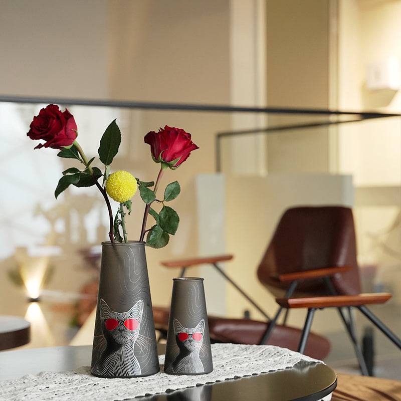 Feline Flair Vase