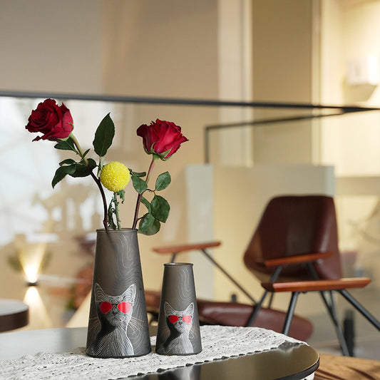 Feline Flair Vase