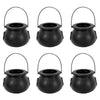 6pcs Mini Halloween Candy Bucket Pot Witch Skeleton Cauldron Holder Jar Trick Or Treat Halloween Party Decoration Props Kids Toy