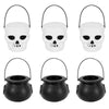 6pcs Mini Halloween Candy Bucket Pot Witch Skeleton Cauldron Holder Jar Trick Or Treat Halloween Party Decoration Props Kids Toy