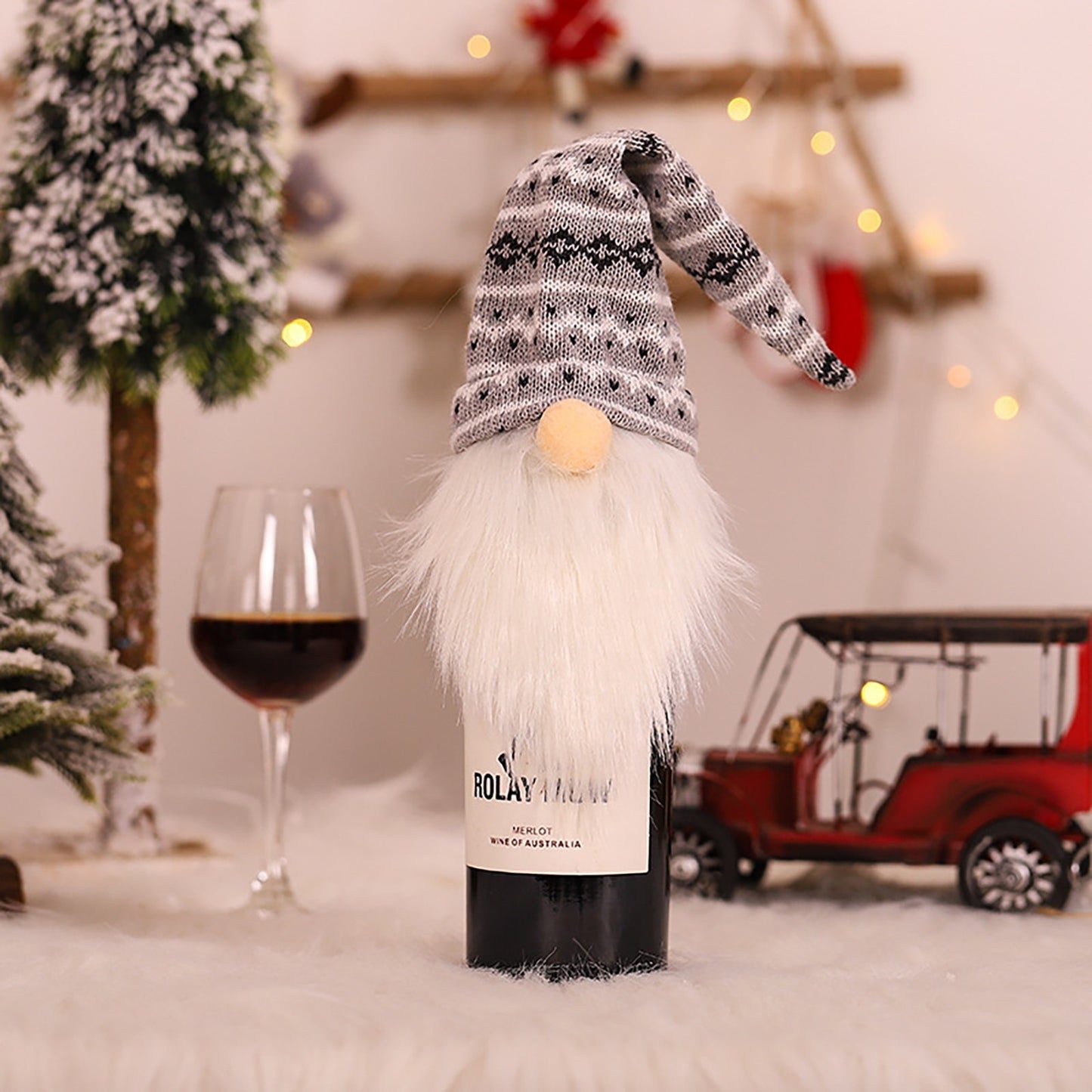 Christmas Gnome Wine Bottle Cover -- Bixtore.com